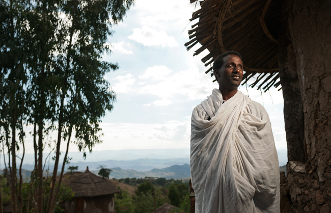 Portrait of a orthodox deacon in the seven olives village in Lalibela (Ethiopia - 2017)