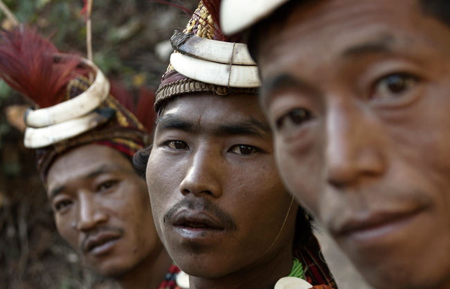 Pangmi Naga warriors from Hachi with old coins necklace.