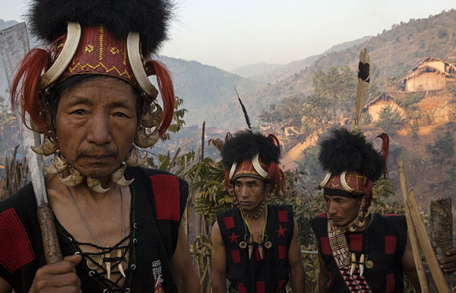 Khiamniungan Naga warriors.